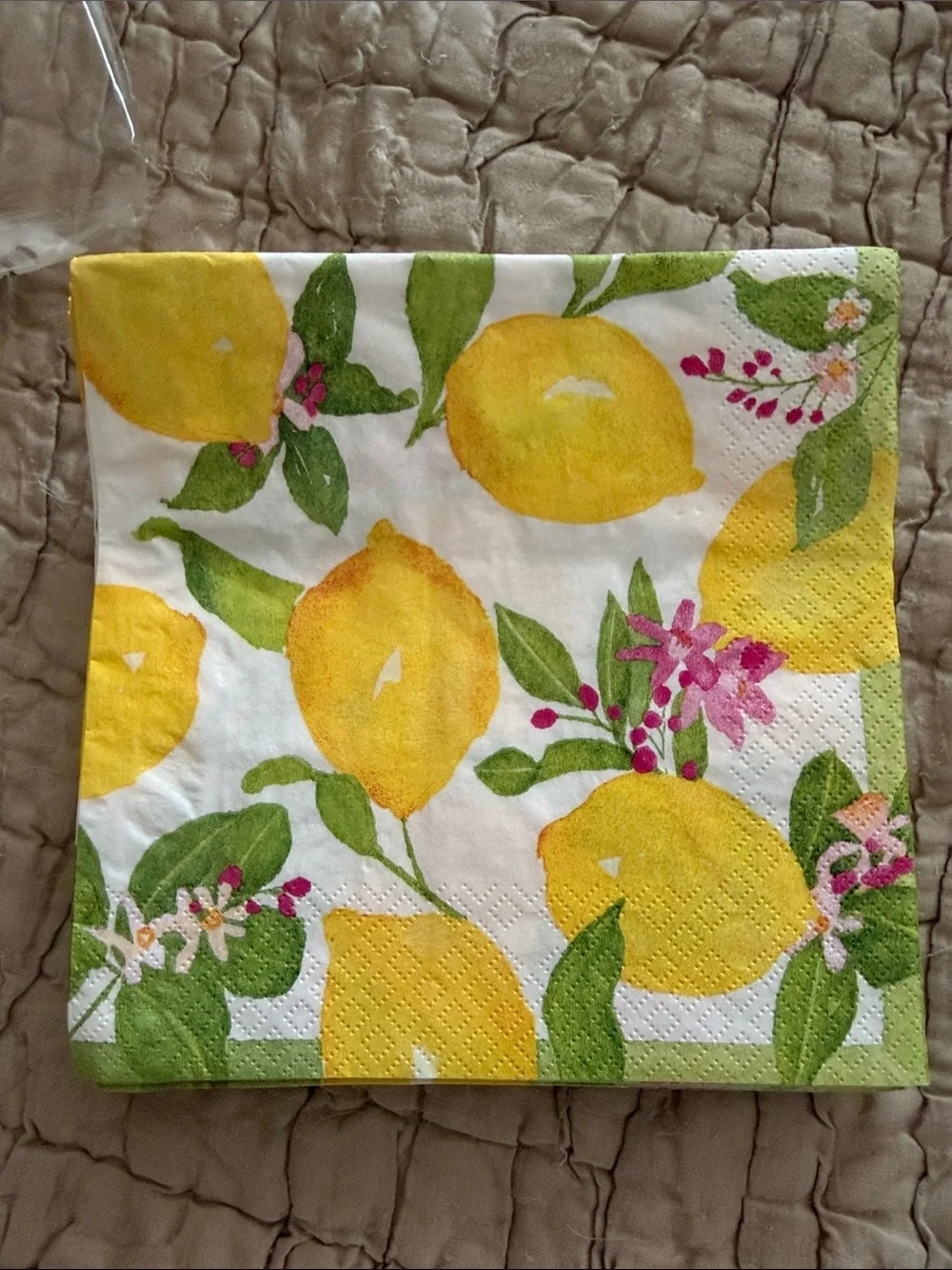Caspari Lemon Print Paper Napkins 10 Caspari geraniums 15 sealife 10 beach 14